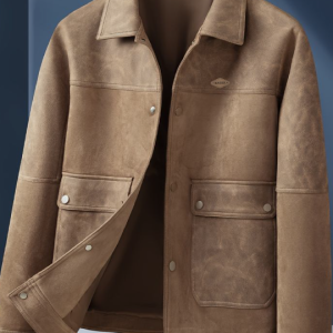 Chic KAISER Men's Casual Fleece Jacket - Polyester Blend, Lapel Collar, Solid Color, Long Sleeve,