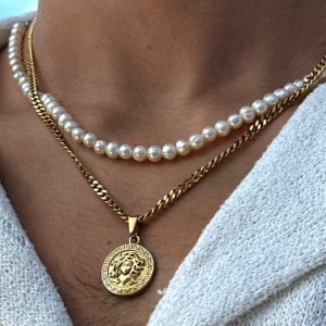 Men's Necklace Gold Saint Christopher Round Medal 14k Gold Filled Chain With Vermeil Gold Dark Navy Enamel Pendant _ Gifts for Him - Etsy